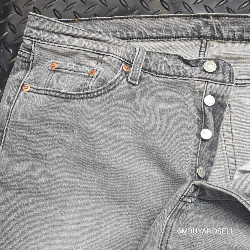 Levis 501 Original Fit Grey Straight Leg Jeans Womens 16W M Button Fly A3548 - Picture 11 of 16